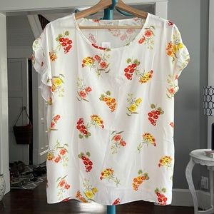 Loft floral mixed media top